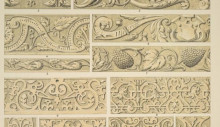 Копия картины "elizabethan ornament no. 1. various ornaments in relief from the time of henry viii to that of charles ii" художника "джонс оуэн"