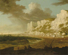 Репродукция картины "coast scene with approaching storm" художника "джонс томас"