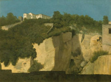 Репродукция картины "naples. buildings on a cliff top" художника "джонс томас"