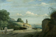 Картина "on the road from albano to rome" художника "джонс томас"