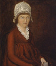 Репродукция картины "girl wearing a bonnet" художника "джонсон джошуа"