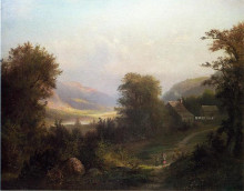 Копия картины "hudson river scene" художника "джонсон дэвид"
