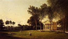 Репродукция картины "croquet on the lawn" художника "джонсон дэвид"