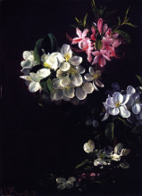 Репродукция картины "sketch of apple blossoms with may flowers" художника "джонсон дэвид"