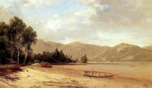 Репродукция картины "view of dresden, lake george" художника "джонсон дэвид"