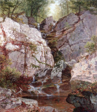 Репродукция картины "cascade, rockland county (ramapo) ny" художника "джонсон дэвид"