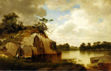 Репродукция картины "catnip island, near greenwih, ct" художника "джонсон дэвид"