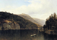 Копия картины "looking west, from dollar island, lake george" художника "джонсон дэвид"