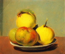 Репродукция картины "dish of apples and quinces" художника "джонсон дэвид"