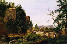 Репродукция картины "the distant waterfall" художника "джонсон дэвид"