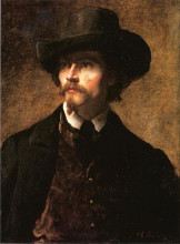 Копия картины "man with a hat" художника "джонсон истмен"