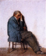 Репродукция картины "old man, seated" художника "джонсон истмен"