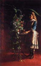 Репродукция картины "watering flowers" художника "джонсон истмен"
