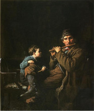Копия картины "the earnest pupil" художника "джонсон истмен"