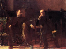 Картина "the funding bill - portrait of two men" художника "джонсон истмен"