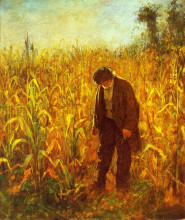 Репродукция картины "man in a cornfield" художника "джонсон истмен"