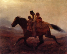 Репродукция картины "a ride for freedom - the fugitive slaves" художника "джонсон истмен"