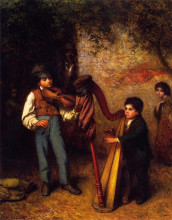 Репродукция картины "the young musicians" художника "джонсон истмен"
