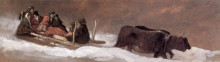 Репродукция картины "the sleigh ride" художника "джонсон истмен"