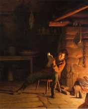 Репродукция картины "the boyhood of abraham lincoln" художника "джонсон истмен"