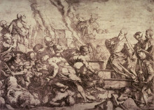 Копия картины "the sacrifice of elijah against the prophets of baal" художника "джордано лука"