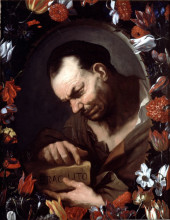 Картина "heraclitus and democritus. left panel" художника "джордано лука"