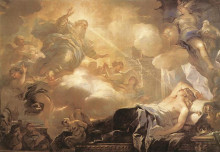 Картина "the dream of solomon" художника "джордано лука"