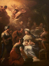 Картина "the birth of the virgin" художника "джордано лука"