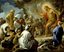 Репродукция картины "saint john the baptist preaching" художника "джордано лука"