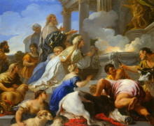 Картина "psyche&#39;s parents offering sacrifice to apollo" художника "джордано лука"