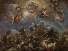 Репродукция картины "judith displaying the head of holofernes" художника "джордано лука"