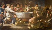 Копия картины "dives and lazarus" художника "джордано лука"