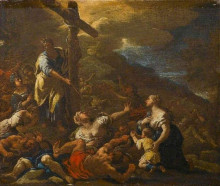 Копия картины "moses and the brazen serpent" художника "джордано лука"