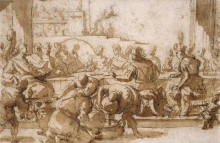 Копия картины "the marriage feast at cana" художника "джордано лука"