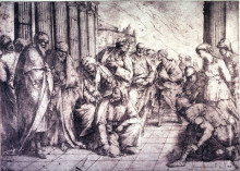 Копия картины "christ and the adulteress" художника "джордано лука"