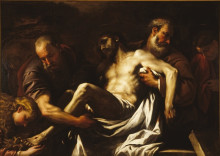 Копия картины "the entombment of christ" художника "джордано лука"