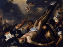 Репродукция картины "crucifixion of saint peter" художника "джордано лука"
