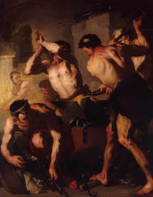 Копия картины "the forge of vulcan" художника "джордано лука"