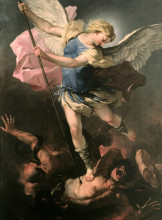 Репродукция картины "saint michael" художника "джордано лука"