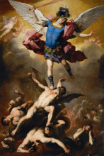 Картина "the fall of the rebel angels" художника "джордано лука"