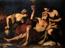 Картина "lot and his daughters" художника "джордано лука"