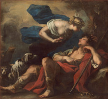 Картина "diana and endymion" художника "джордано лука"