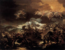 Картина "the defeat of sisera" художника "джордано лука"