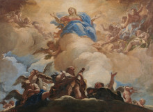 Репродукция картины "the asumption of the virgin" художника "джордано лука"