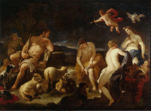 Репродукция картины "the judgment of paris" художника "джордано лука"