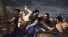 Репродукция картины "the rape of helen" художника "джордано лука"