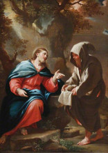 Картина "the devil tempting christ to turn stones into bread" художника "джордано лука"