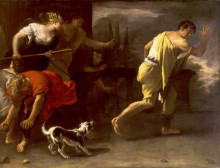 Репродукция картины "the parable of the prodigal son. driven out by his former companions" художника "джордано лука"