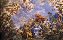 Копия картины "decorative ceiling (detail) in the palazzo medici riccardi" художника "джордано лука"