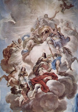 Копия картины "triumph of the medici in the clouds of mount olympus" художника "джордано лука"